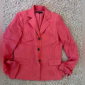 Rad vintage Jones New York swirl pattern coral blazer jacket size 6